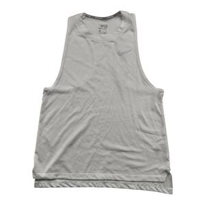 Nike White Dri Fit Tank Top Womens Small Sleeveless Running Vest Shirt Athletic
